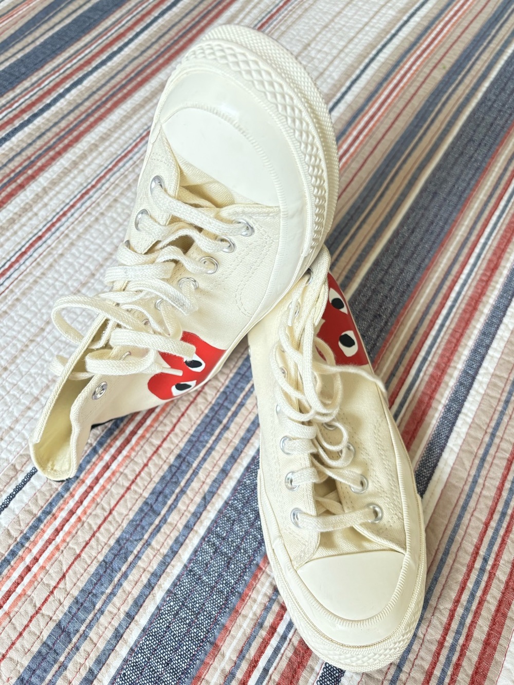 CONVERSE X PLAY COMME des GARÇONS, OFF WHITE, size 7M/9W - Picture 9 of 10